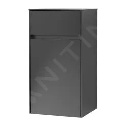 Villeroy & Boch Collaro - Armario Lateral, 404x748x349 Mm, 1 Puerta, Bisagras A La Derecha, Negro Mate C03201PD