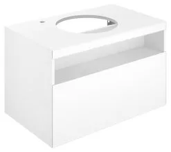 Keuco Stageline - Mueble Para Lavabo, 800x550x490 Mm, Orificio Para Grifo A La Izquierda, Blanco 32864300000