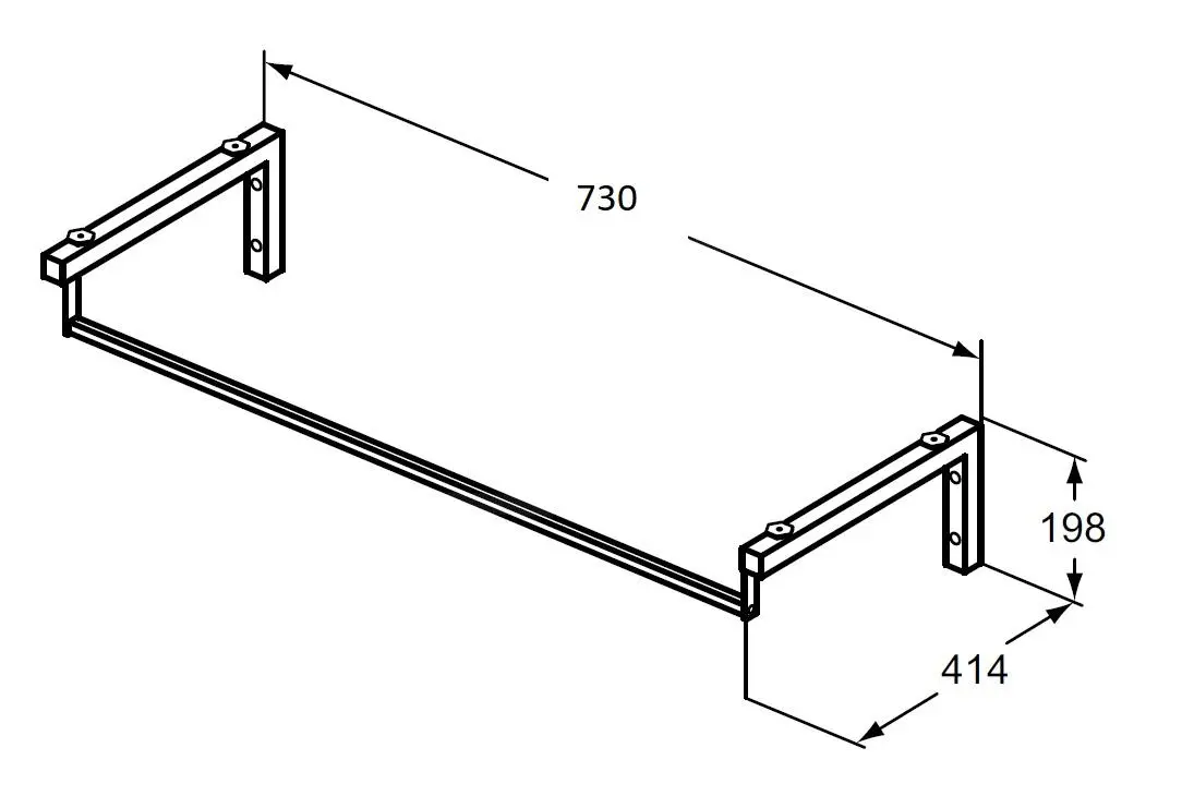 Ideal Standard Softmood - Consola Para Muebles 730 X 200 X 415 Mm, Cromo T783867 - Imagen 2