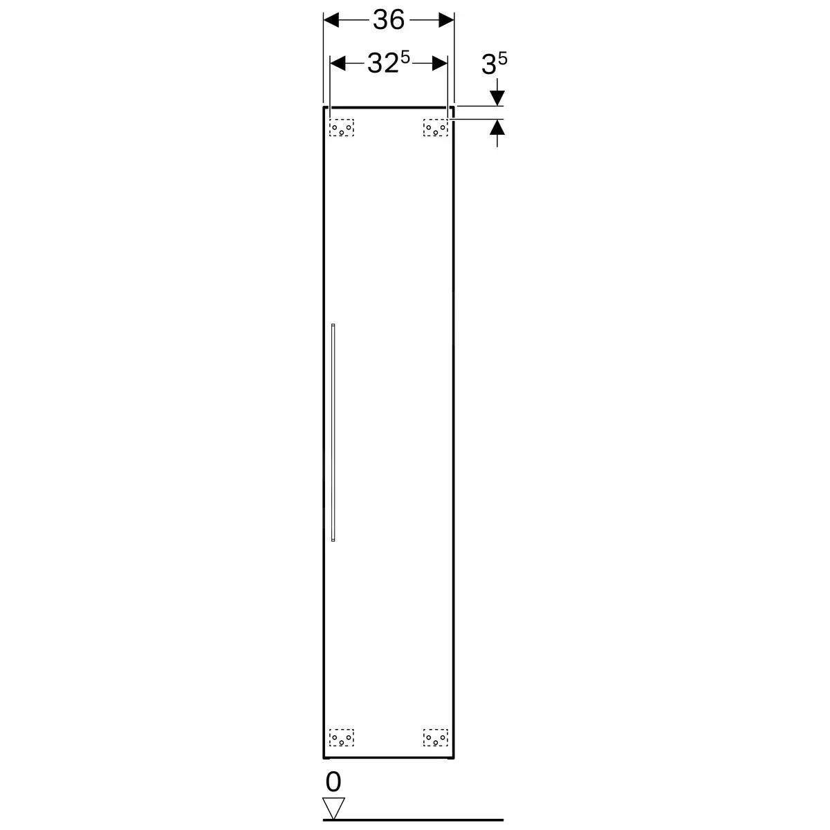 Geberit ICon - Armario Alto, 360x1800x309 Mm, Platino Brillante 840002000 - Imagen 2