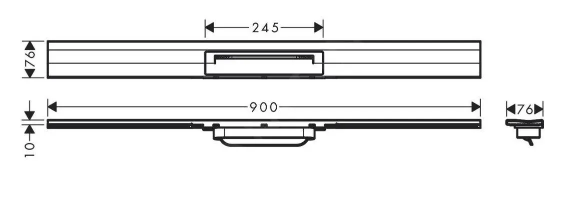 Hansgrohe RainDrain Flex - Canaleta De Ducha Lineal Con Rejilla De Acero Inoxidable 900, Junto A La Pared, Acortable, Acero Inoxidable Cepillado 56052800 - Imagen 2