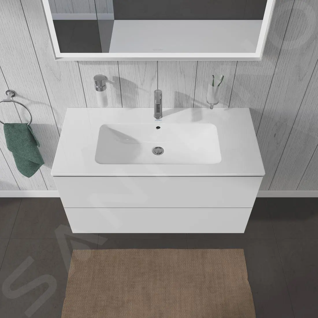 Duravit L-Cube - Armario De Lavabo 550x1020x481 Mm, 2 Cajones, Blanco Brillante LC624202222 - Imagen 7