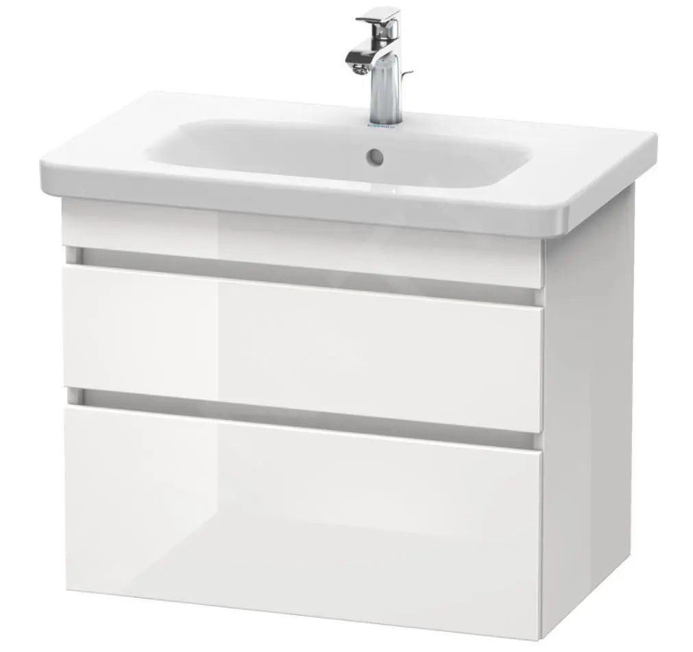 Duravit DuraStyle - Armario De Lavabo 610x730x448 Mm, 2 Cajones, Blanco Brillante DS648102222