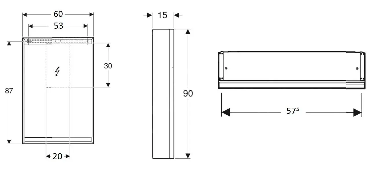 Geberit ONE - Mueble Con Espejo Con Iluminación LED, 600x900x150 Mm, Bisagras A La Izquierda, Aluminio 505.810.00.1 - Imagen 2