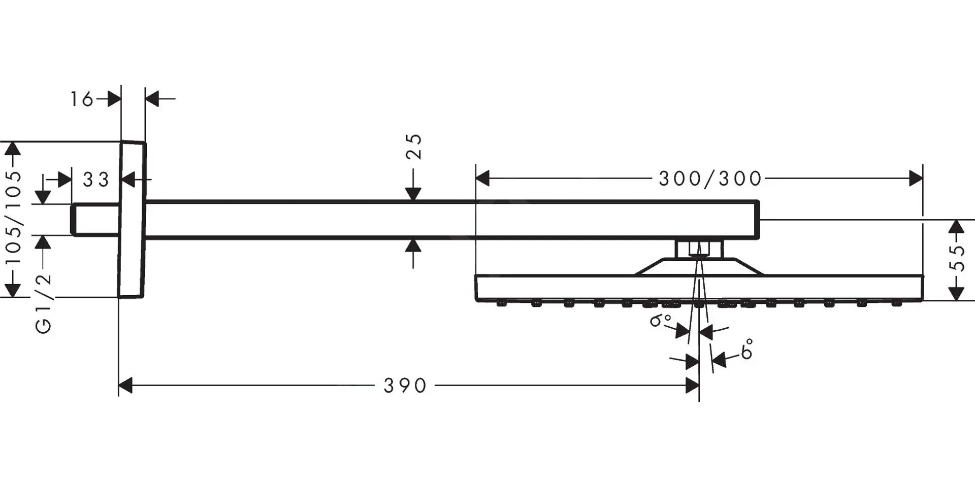 Hansgrohe Raindance E - Rociador De Ducha E 300 Con Brazo, Negro Mate 26238670 - Imagen 2