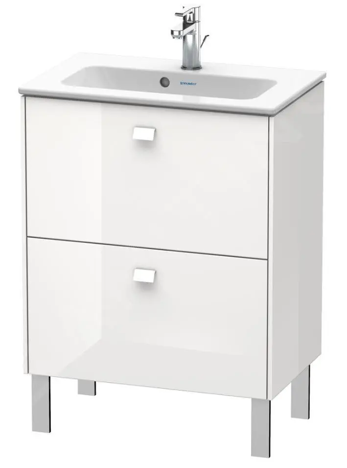 Duravit Brioso - Armario De Lavabo Compact, 835x620x389 Mm, 2 Cajones, Blanco Brillante BR440602222
