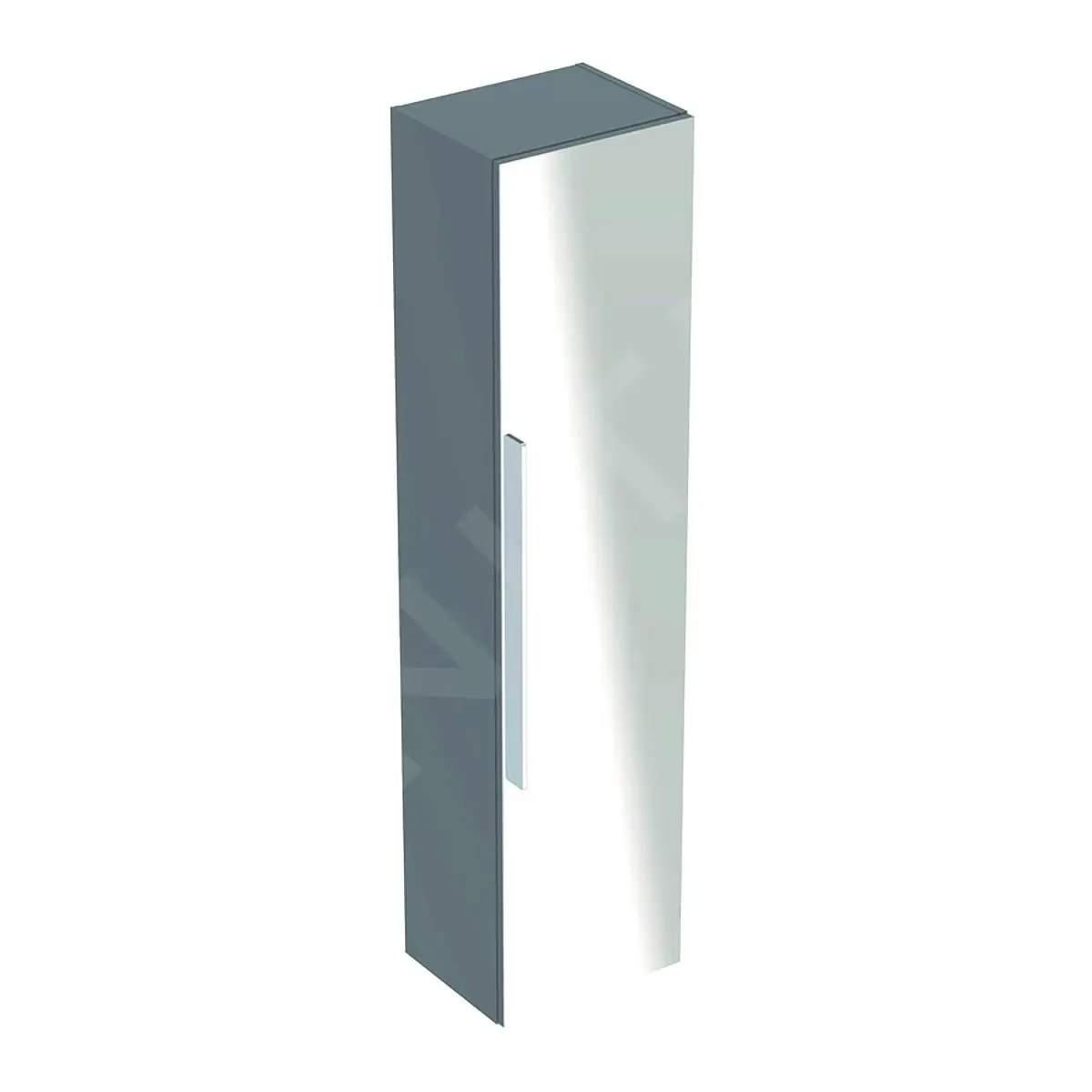 Geberit ICon - Armario Alto Con Puerta Y Espejo, 360x1500x309 Mm, Platino Brillante 840152000