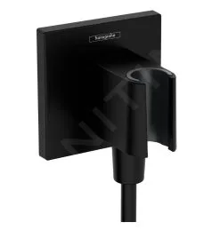 Hansgrohe Fixfit - Codo De Ducha Con Soporte, Negro Mate 26889670