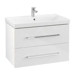 Villeroy & Boch Avento - Mueble De Lavabo, 780x514x452 Mm, 2 Cajones, Crystal White A89100B4