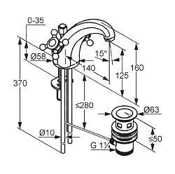 Kludi Adlon - Grifo Bimando De Lavabo, Con Desagüe, Cromo 510100520 - Imagen 2