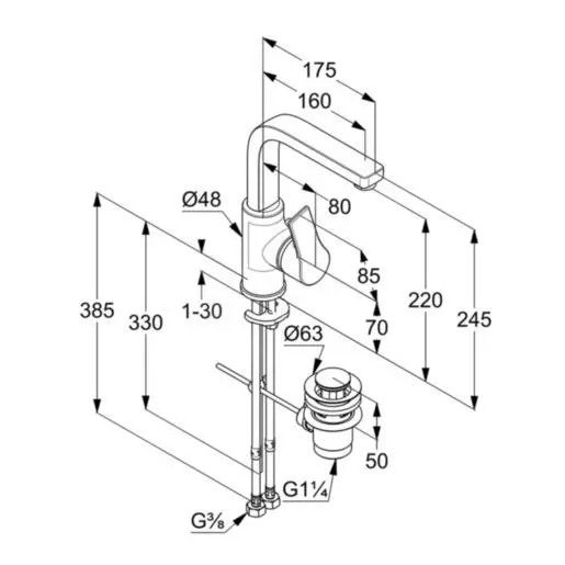 Kludi Zenta SL - Grifo De Lavabo Con Desagüe, Cromo 480270565 - Imagen 2