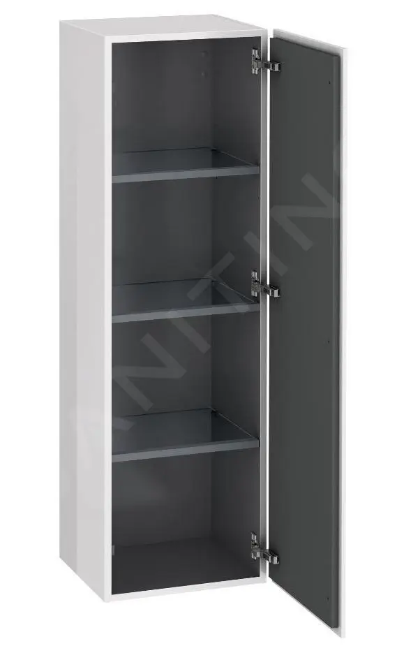 Duravit L-Cube - Armario Alto 1320x400x363 Mm, Derecha, Blanco Brillante LC1178R2222 - Imagen 3