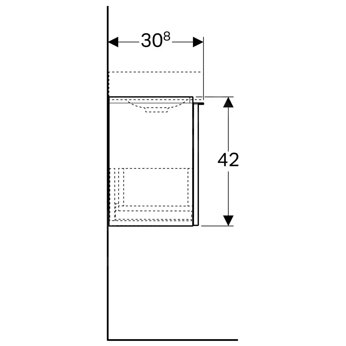 Geberit ICon Xs - Mueble Bajo Lavamanos, 520x420x308 Mm, Blanco Brillante 840052000 - Imagen 3