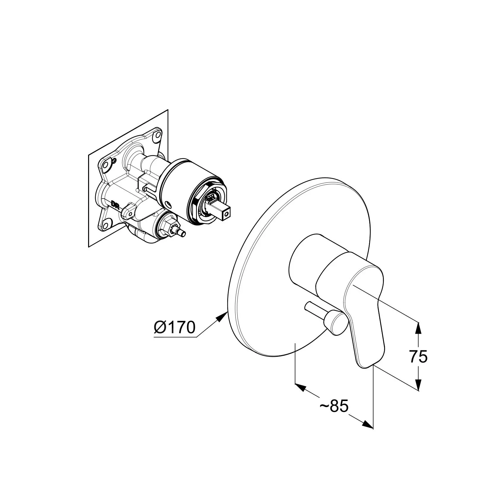 Kludi Pure&Easy - Grifo Empotrado De Ducha, Cromo 376550565 - Imagen 2