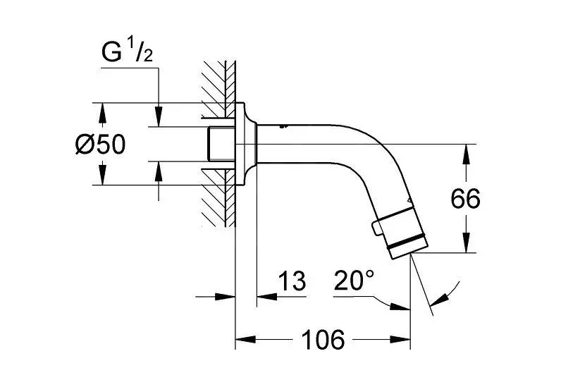 Grohe Universal - Grifo Mural Universal, Cromo 20205000 - Imagen 2