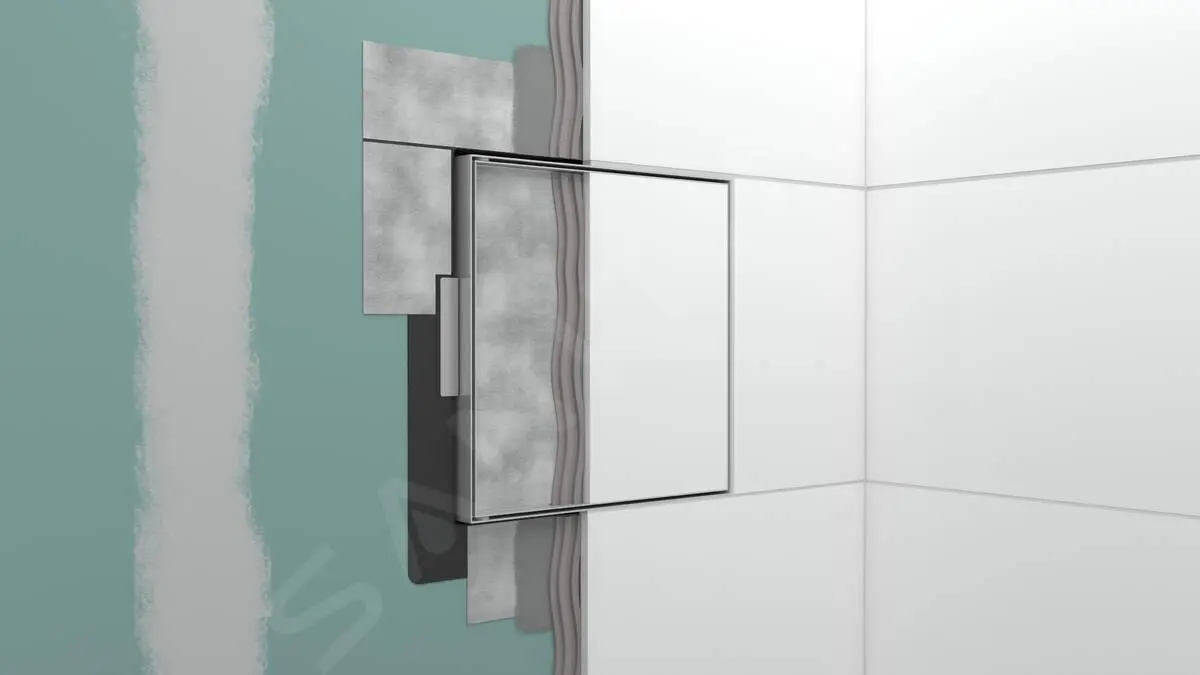 Hansgrohe XtraStoris Rock - Hornacina De Pared Con Puerta Alicatable, 300x150x140 Mm, Acero Inoxidable Cepillado 56088800 - Imagen 3