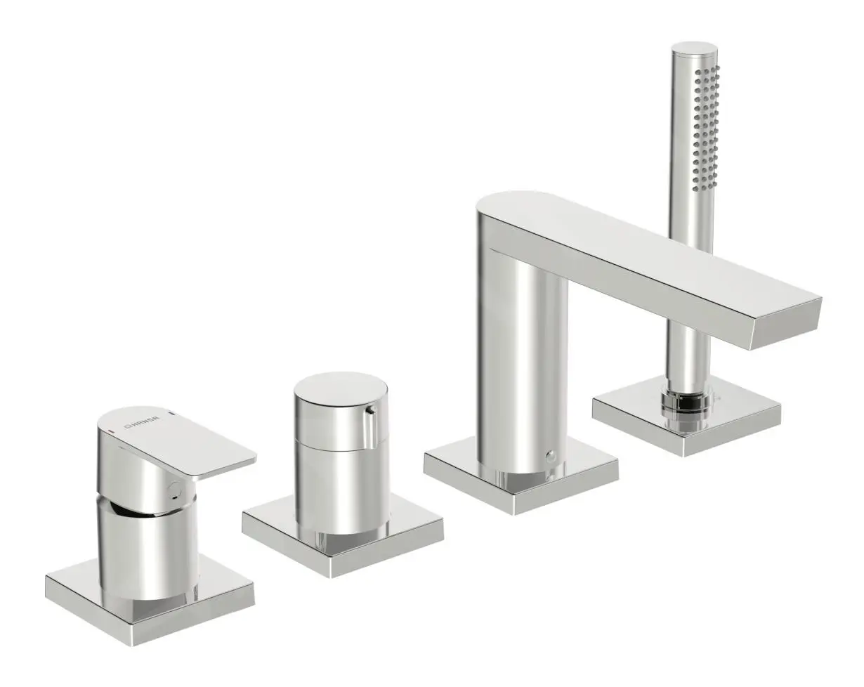 Hansa Stela - Grifería Para El Borde De Bañera, 4 Orificios, Cromo 57302473