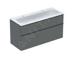 Geberit ICon - Mueble Con Lavabo Doble, 118x48x63 Cm, 2 Cajones, Lava 502.338.JK.1