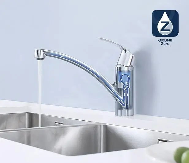 Grohe QuickFix Start - Grifo De Lavabo Con Desagüe Push-Open, Arranque En Frío, Cromo 23551002 - Imagen 9