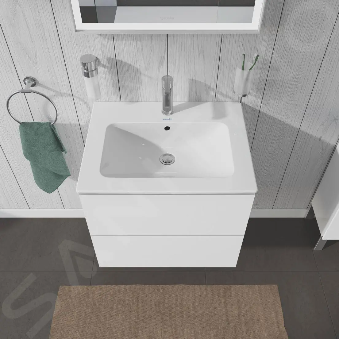 Duravit L-Cube - Armario De Lavabo 550x620x481 Mm, 2 Cajones, Blanco Brillante LC624002222 - Imagen 5