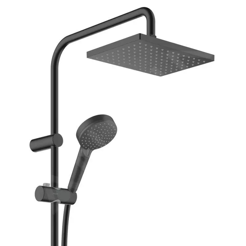 Hansgrohe Vernis Shape - Conjunto De Ducha Showerpipe 230 Reno, Negro Mate 26282670 - Imagen 3