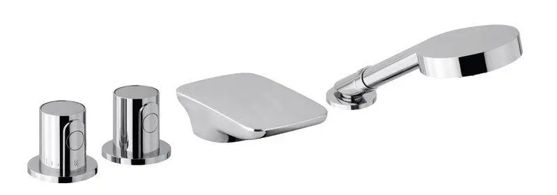 Sapho Grifería - Grifo Termostático GLAM Para Borde De Bañera, Instalación De 4 Orificios, Cromo GLAMTECH4