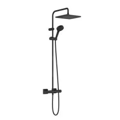 Hansgrohe Vernis Shape - Conjunto De Ducha Showerpipe 240 Con Termostato, 2 Chorros, Negro Mate 26427670