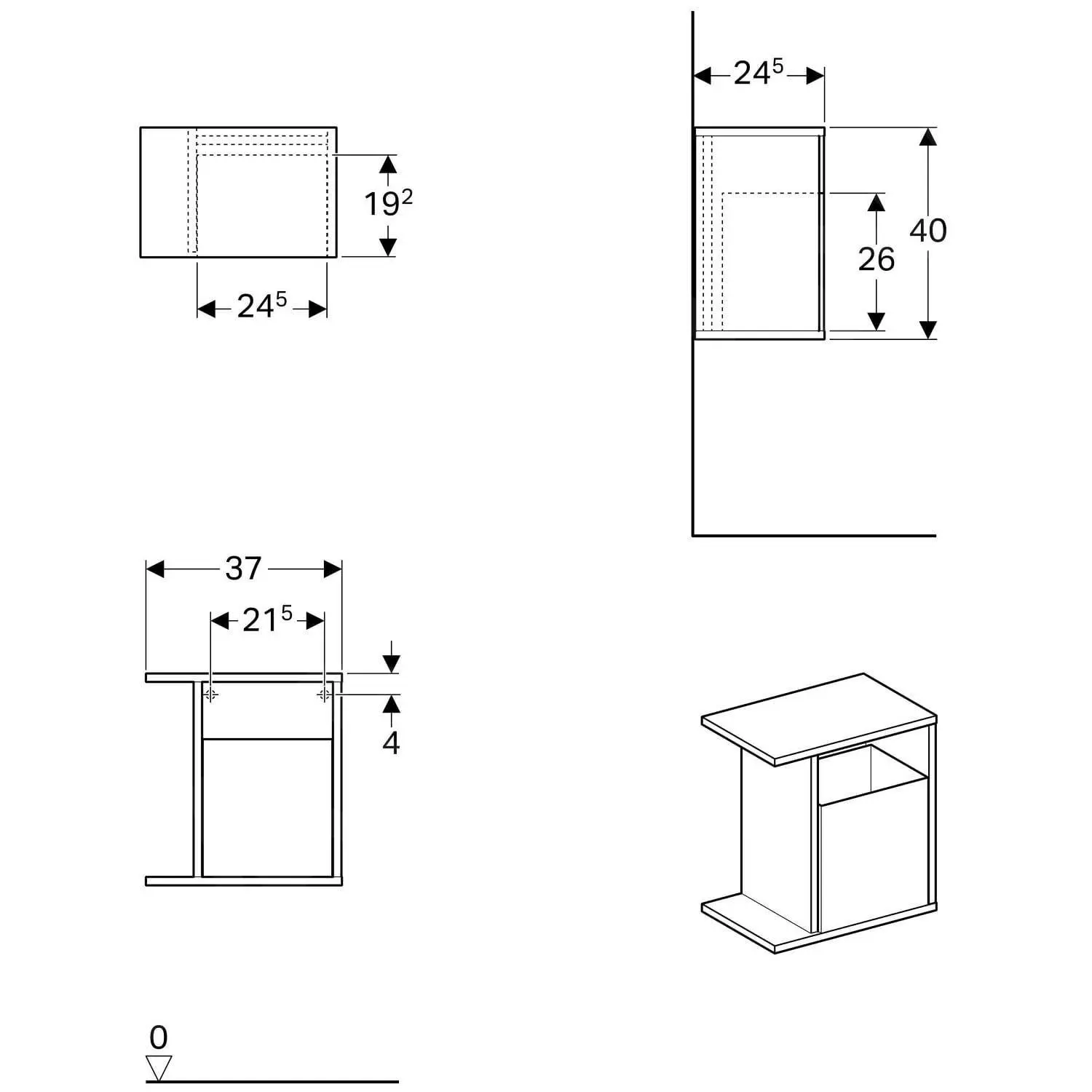 Geberit ICon - Estante Lateral 370x400x245 Mm Con Compartimento, Blanco Mate 841137000 - Imagen 2