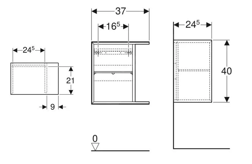 Geberit ICon - Armario Lateral 37x40x25 Cm, Abierto, Lava 502.324.JK.1 - Imagen 2