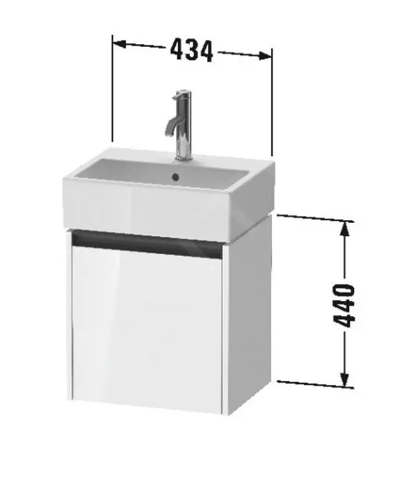 Duravit Ketho.2 - Mueble De Lavabo 440x434x338 Mm, 1 Puerta, Bisagras A La Derecha, Blanco Mate K25070R18180000 - Imagen 2
