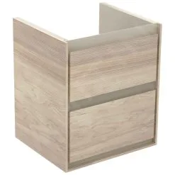 Ideal Standard Connect Air - Mueble Bajo Lavabo Doble 1200 Mm, Madera Clara/marrón Claro Mate Lacado E1608UK