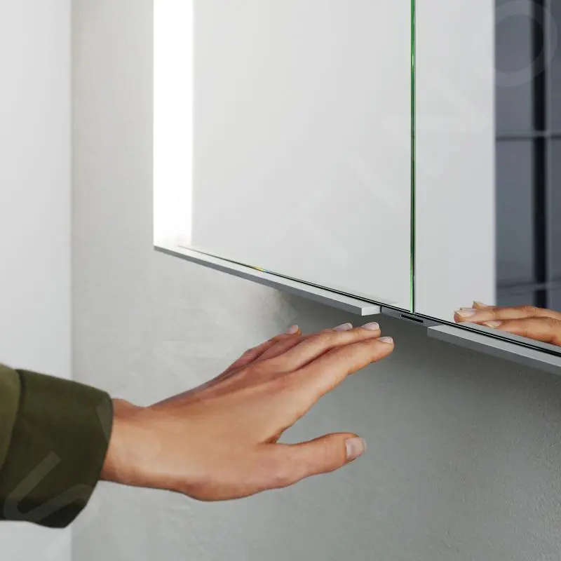 Keuco Royal Match - Armario Con Espejo E Iluminación LED, Empotrable, 650x700x149 Mm, Plata Anodizada 12811171311 - Imagen 3