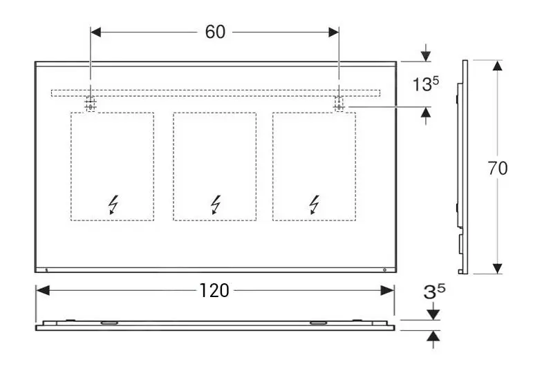 Geberit Option - Espejo Con Iluminación LED Y Calefacción, 1200x700 Mm 501.074.00.1 - Imagen 2