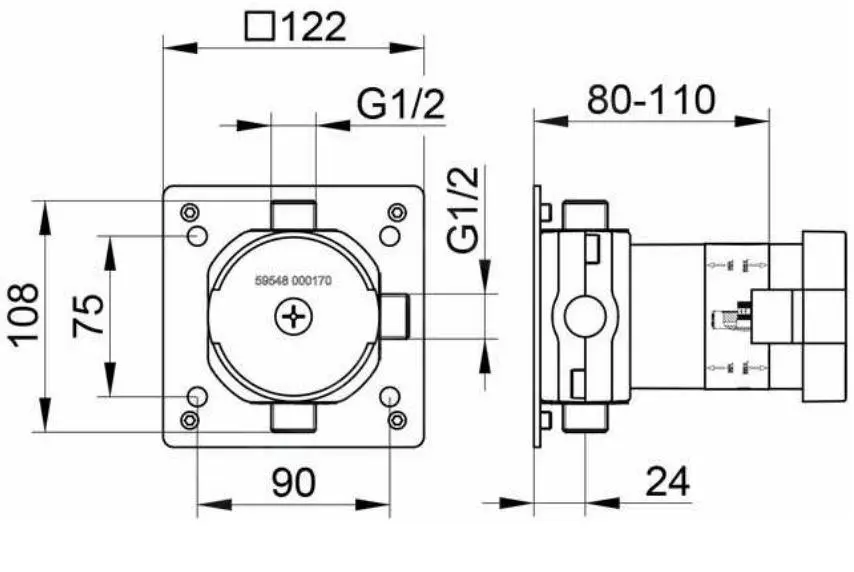 Keuco Accesorios - Cuerpo De Montaje Empotrado DN15 59548000170 - Imagen 2