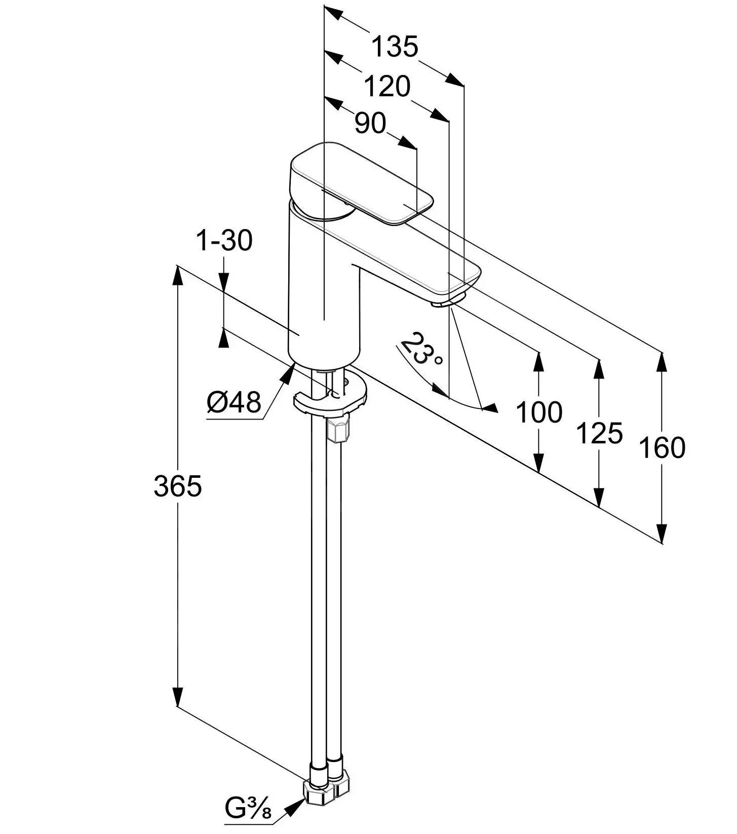 Kludi Pure&Style - Grifo De Lavabo, Negro Mate 402923975 - Imagen 2