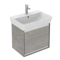 Ideal Standard Connect Air - Mueble Bajo Lavabo Cube 500 Mm, Roble Gris Claro/blanco Mate Lacado E0842PS