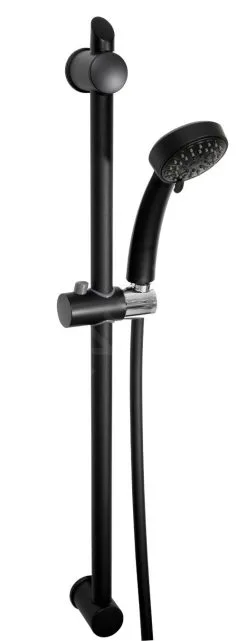 Novaservis Conjuntos De Ducha - Conjunto De Cabezal De Ducha, 3 Chorros, Soporte, Barra Y Manguera, Negro KIT602,5