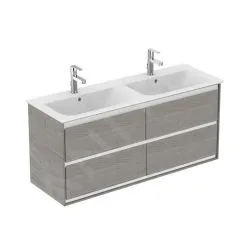 Ideal Standard Connect Air - Mueble Bajo Lavabo Cube 1200 Mm, Roble Gris Claro/blanco Mate Lacado E0822PS