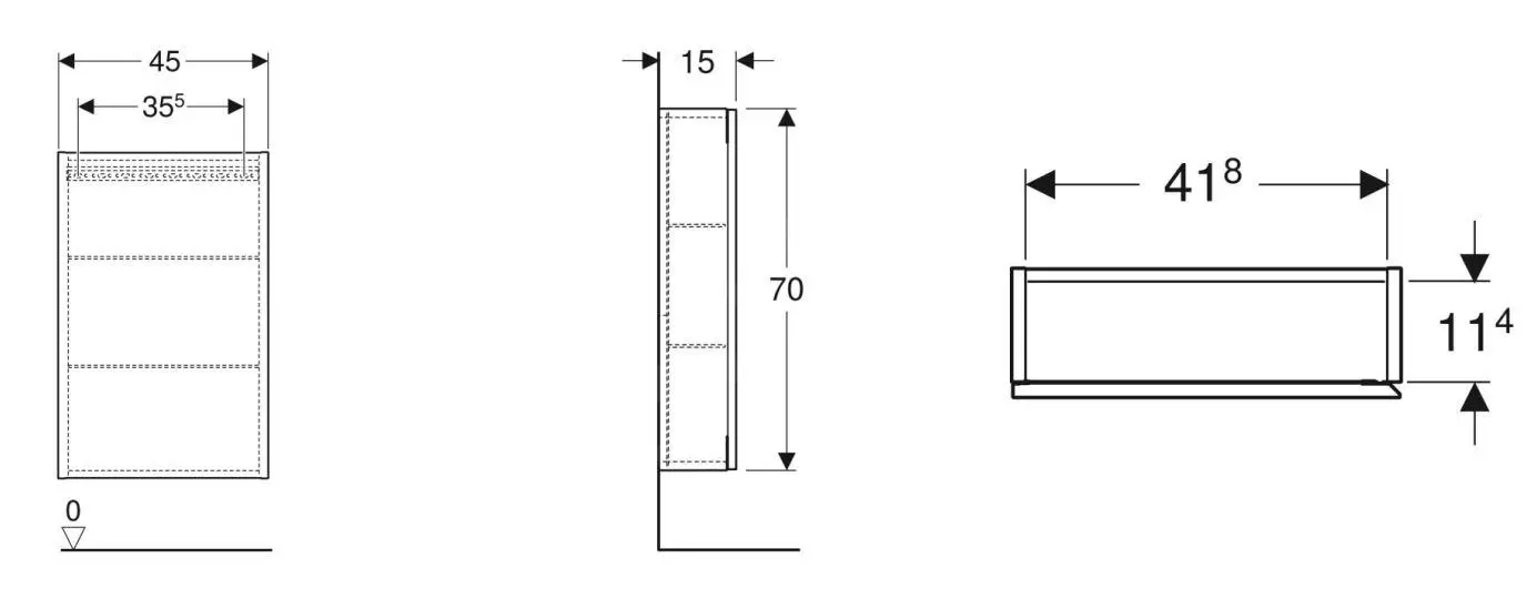 Geberit ICon - Armario 450x700x150 Mm, 1 Puerta, Bisagras A La Derecha O A La Izquierda, Blanco Brillante 502.318.01.1 - Imagen 2