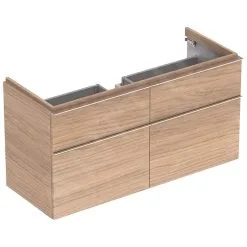 Geberit ICon - Mueble Bajo Lavabo Doble 1200 Mm, 4 Cajones, Roble Natural 841422000