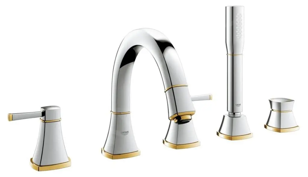 Grohe Grandera - Grifo De 5 Orificios Para Borde De Bañera, Cromo/oro 19919IG0