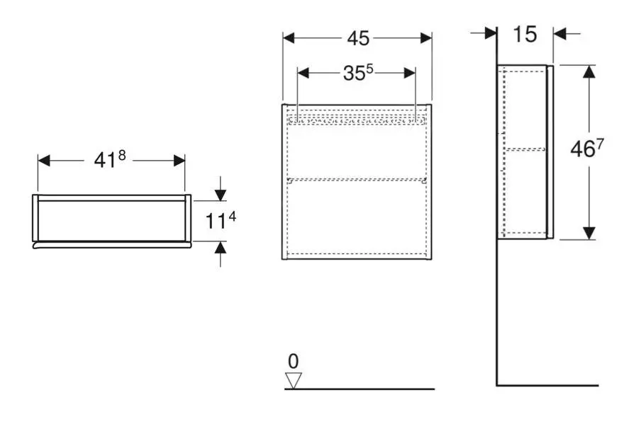 Geberit ICon - Armario 45x47x15 Cm, 1 Puerta, Bisagras A La Derecha/izquierda, Roble 502.319.JH.1 - Imagen 2