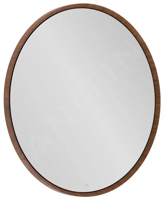 Villeroy & Boch Antheus - Espejo Redondo Con Marco De Madera, Diámetro 850 Mm, Nogal B30500PV