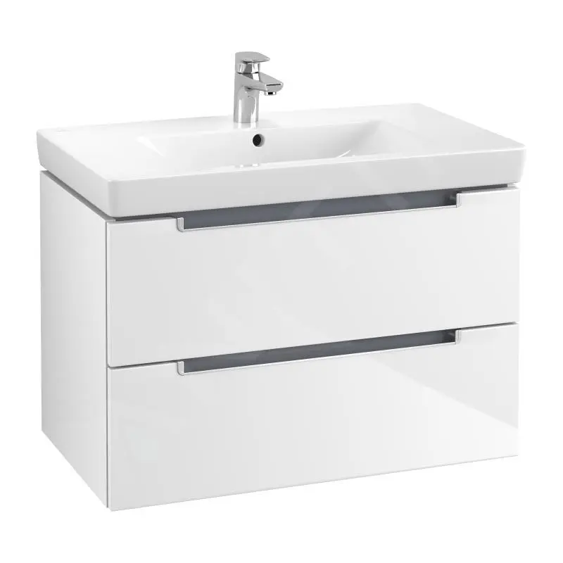 Villeroy & Boch Subway 2.0 - Mueble De Lavabo, 787x520x449 Mm, 2 Cajones, Glossy White A69600DH