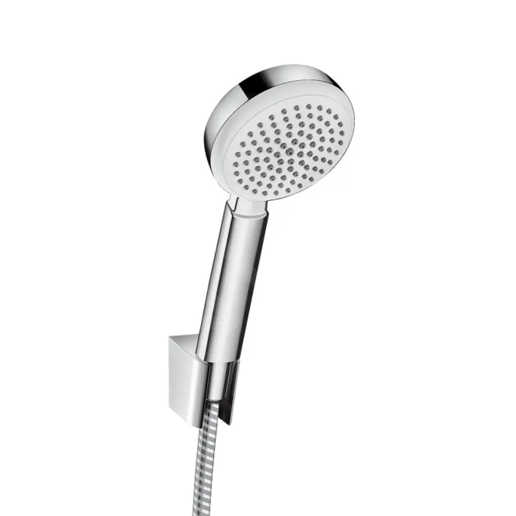 Hansgrohe Crometta 100 - Conjunto De Alcachofa De Ducha, Soporte Y Manguera 1,60 M, Blanco/cromo 26665400
