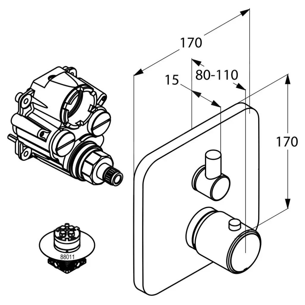 Kludi E2 - Grifo Empotrado Termostático De Ducha, Cromo 498350575 - Imagen 2