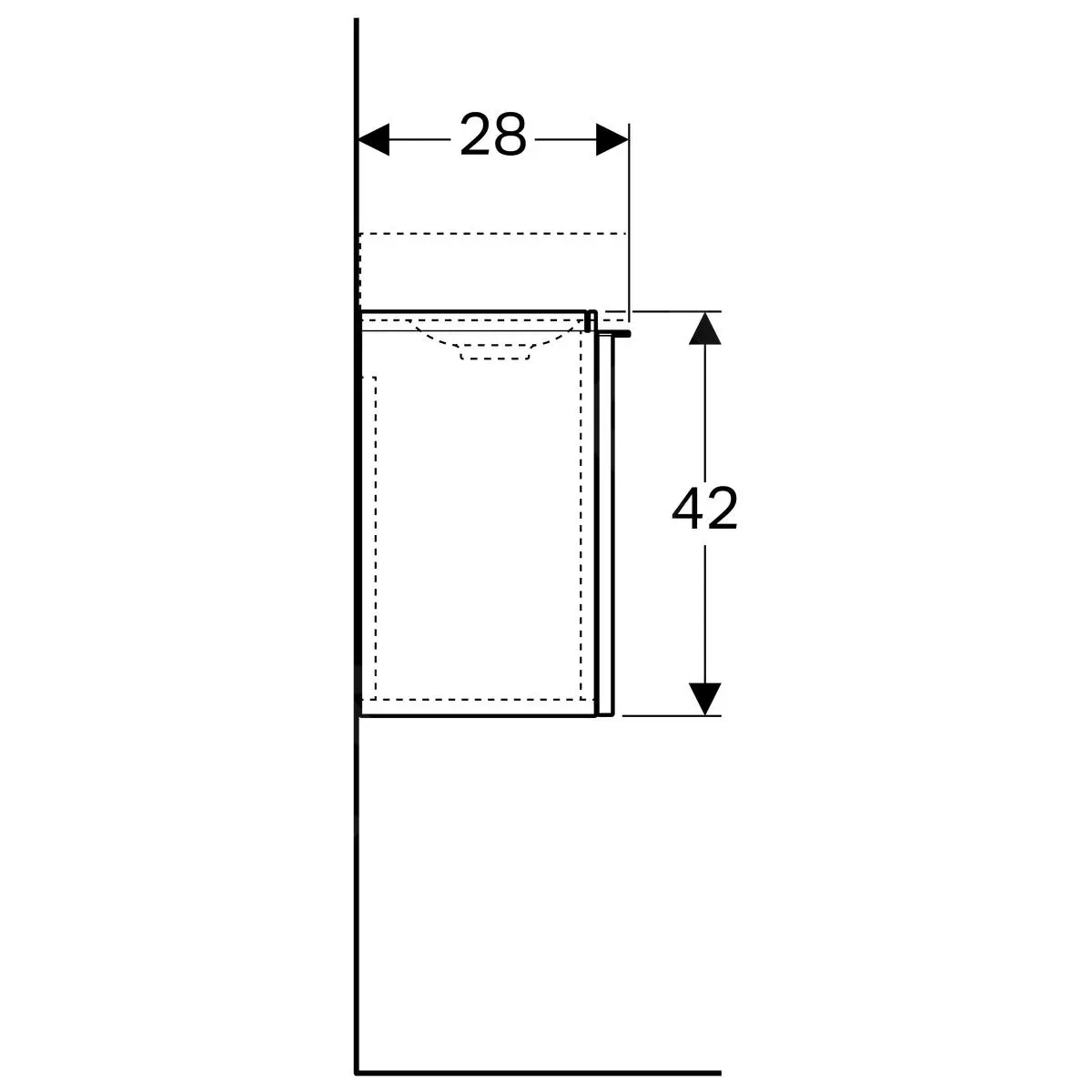 Geberit ICon - Mueble Bajo Lavamanos, 370x412x261 Mm, Blanco Brillante 840037000 - Imagen 3