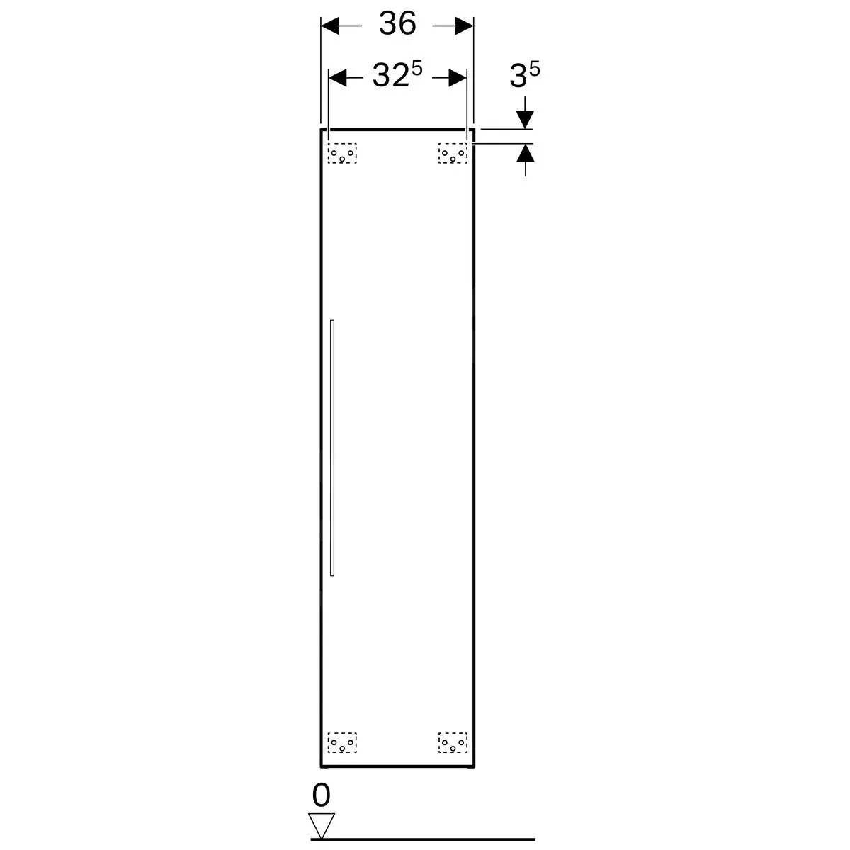 Geberit ICon - Armario Alto Con Puerta Y Espejo, 360x1500x309 Mm, Blanco Brillante 840150000 - Imagen 2