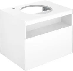 Keuco Stageline - Mueble Para Lavabo, 650x550x490 Mm, Orificio Para Grifo A La Izquierda, Blanco 32854300000