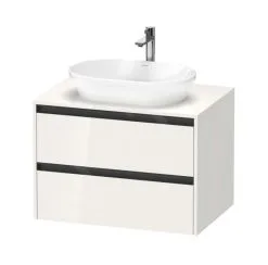 Duravit Ketho.2 - Mueble De Lavabo Con Recorte 568x800x550 Mm, 2 Cajones, Blanco Brillante K24895022220000
